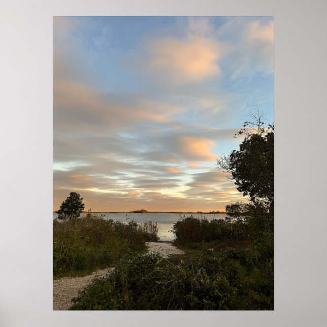 Pond Waterscape Sunset Photo Poster (Vorne)