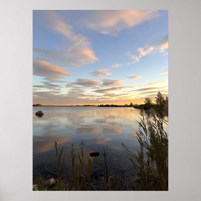 Pond Waterscape Sunset Photo Poster (Vorne)
