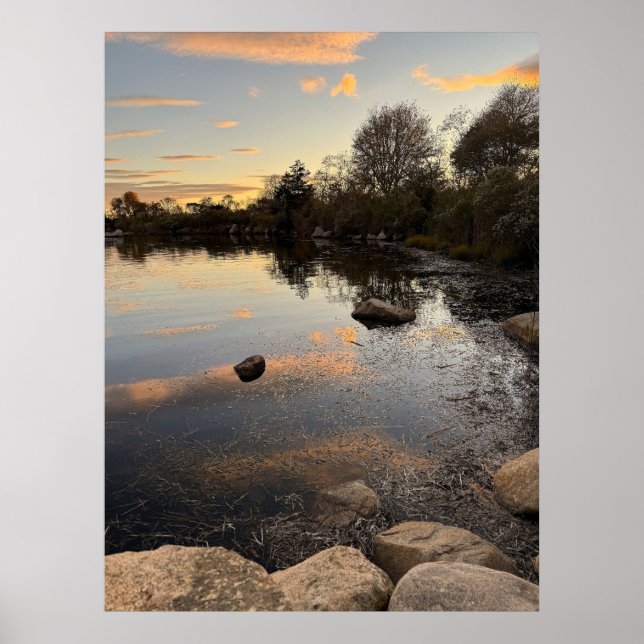Pond Waterscape Sunset Photo Poster (Vorne)