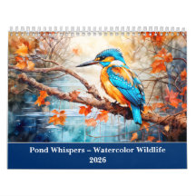 Pond Whispers – 2026 Watercolor-Wildlife-Kalender