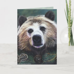 Pondering Bear Greeting Card Karte