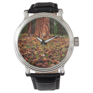 Ponderosa-Baum mit Kiefernzapfen Armbanduhr