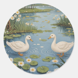 Pondseitige Ruhe Runder Aufkleber
