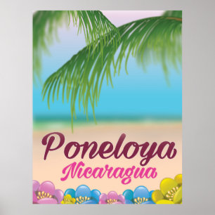 Poneloya nicaragua Strandproster Poster