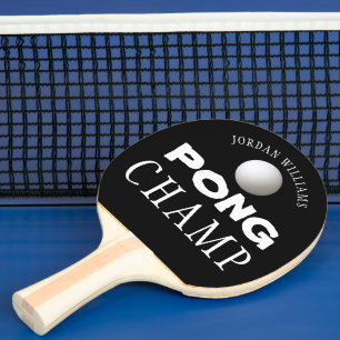 PONG CHAMP Personalisiert bearbeitbar Schwarz Tischtennis Schläger