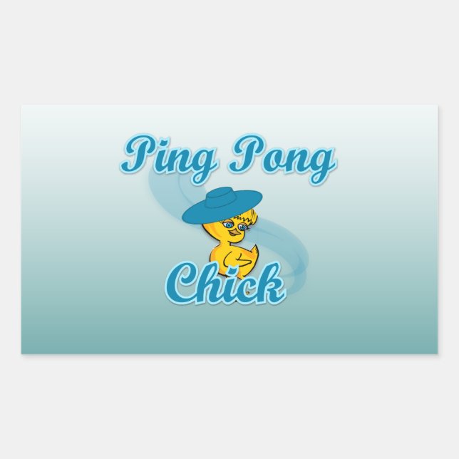 Pong Chick #3 Rechteckiger Aufkleber (Vorderseite)