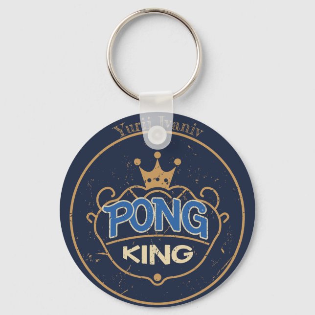 Pong King Blue Schlüsselanhänger (Vorderseite)