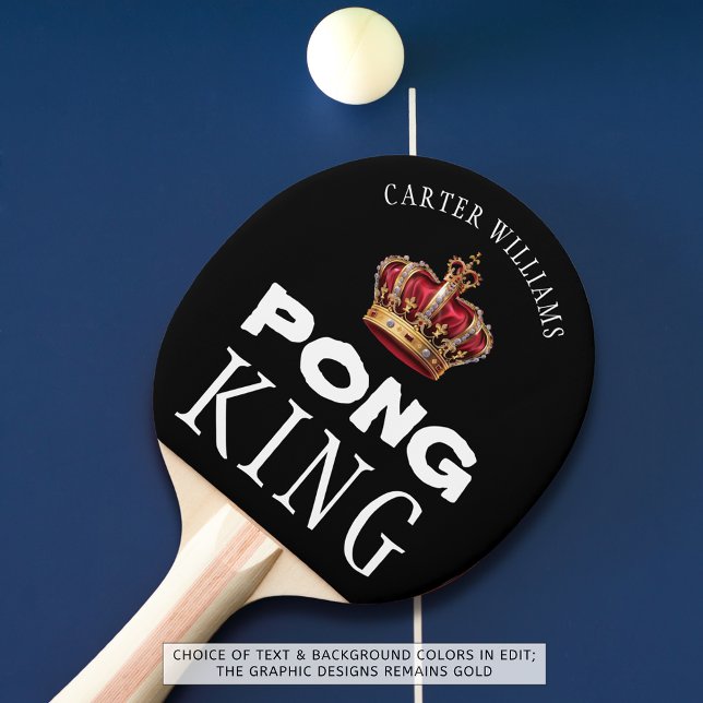 Pong King Crown Personalisiert Black oder Custom Tischtennis Schläger (Von Creator hochgeladen)