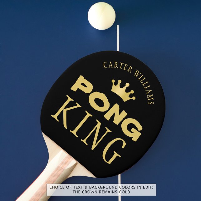 PONG KING Personalisiert bearbeitbares Black Gold Tischtennis Schläger (Von Creator hochgeladen)