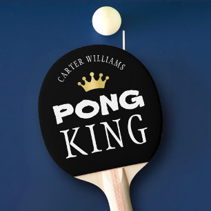 PONG KING Personalisiert bearbeitbares Schwarz Tischtennis Schläger