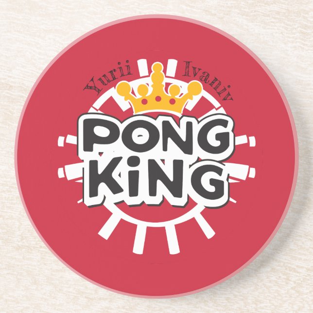 Pong King Red Getränkeuntersetzer (Vorne)