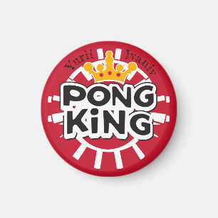 Pong King Red Magnet