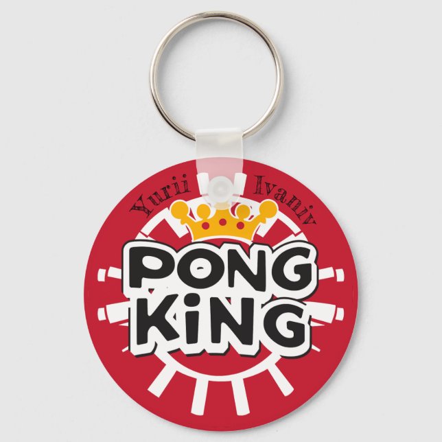 Pong King Red Schlüsselanhänger (Vorderseite)