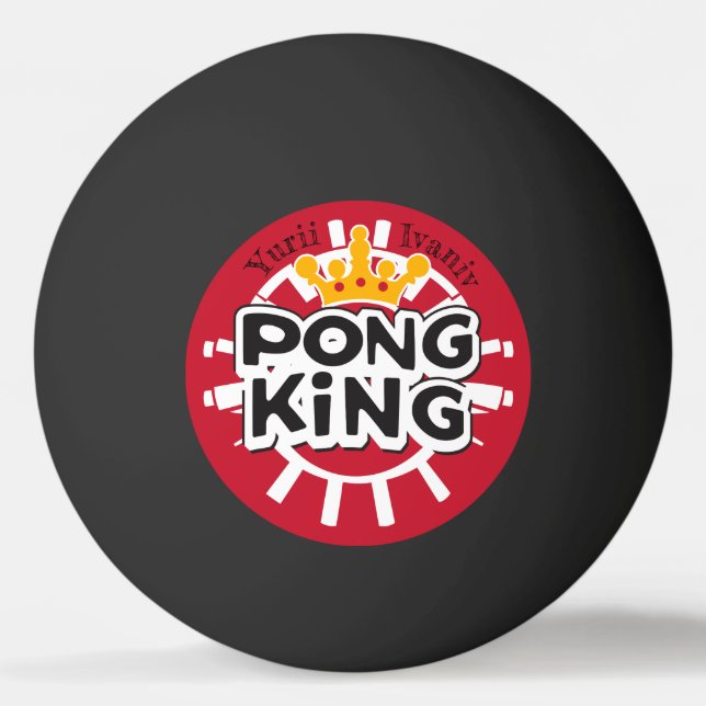 Pong King Red Tischtennisball (Vorderseite)