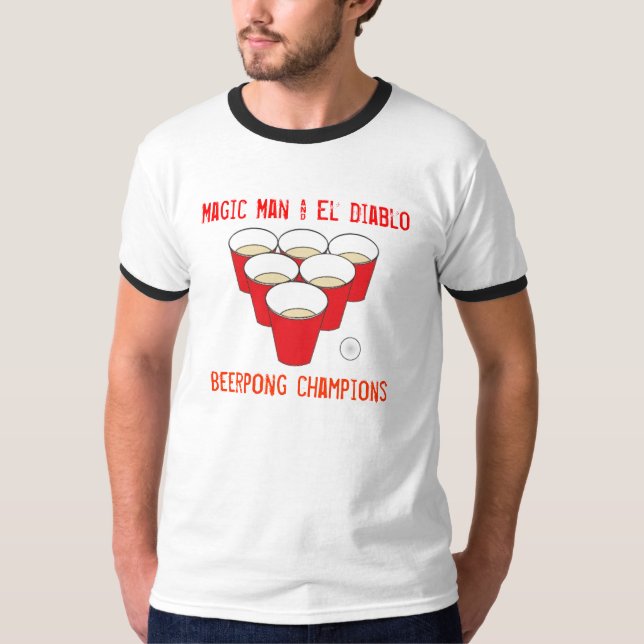pong, magischer Mann u. EL Diablo, Beerpong T-Shirt (Vorderseite)
