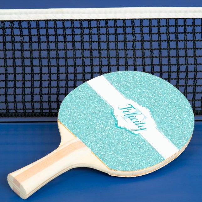 Pong Paddelpaddel für aquamarine Glitzer Tischtennis Schläger (InSitu)