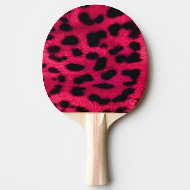 Pong Paddle/Hot Pink Leopard Druck Tischtennis Schläger (Vorderseite)