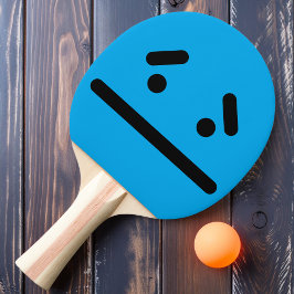 Pong Paddle Paddle Paddel Sad Blank Face Blue Tischtennis Schläger