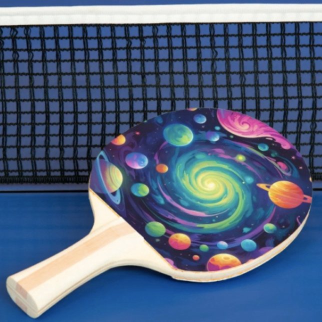 Pong Paddle Paddle Tischtennis Schläger (Space Ping Pong Paddle – 6"x 6.25"strike pad. Ergonomic handle quality laminated hardwood.)