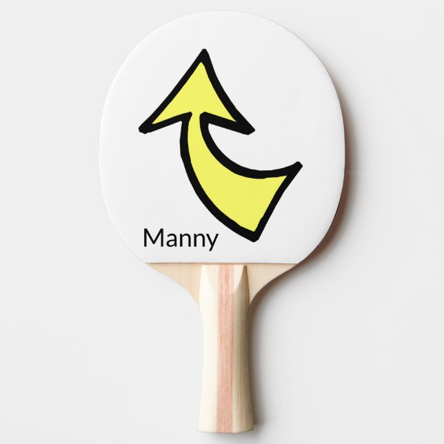 Pong Paddle Yellow Arrow Tischtennis Schläger (Vorderseite)