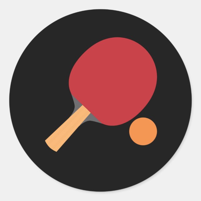 Pong Paddles Funny Table Tennis Long Runder Aufkleber (Vorderseite)
