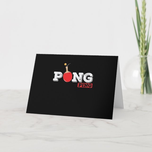 Pong Ping Spieler Tischtenniskelle mit Ball Karte (Vorderseite)