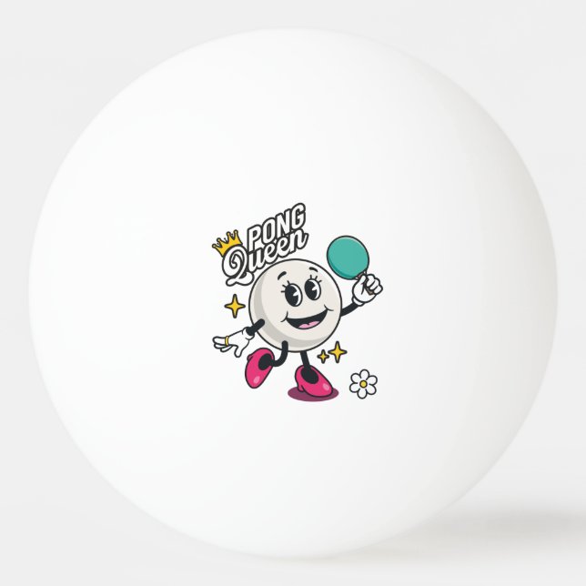 Pong Queen Tischtennisball (Vorderseite)
