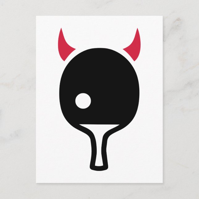 Pong Tischtennis Devil Postkarte (Vorderseite)