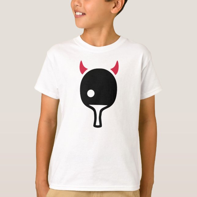 Pong Tischtennis Devil T-Shirt (Vorderseite)