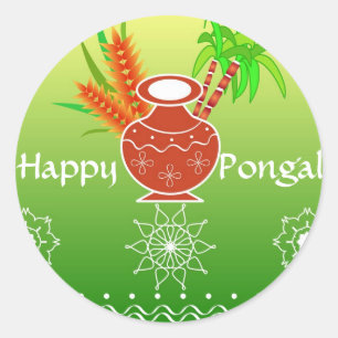 Pongal - Südindisches Festival Runder Aufkleber