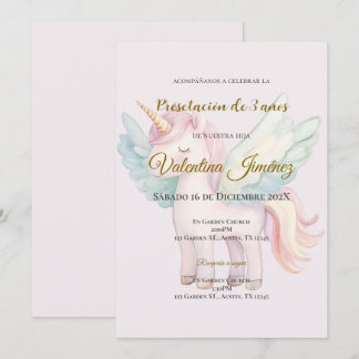 Ponies 3. Geburtstag auf Spanisch Einladung