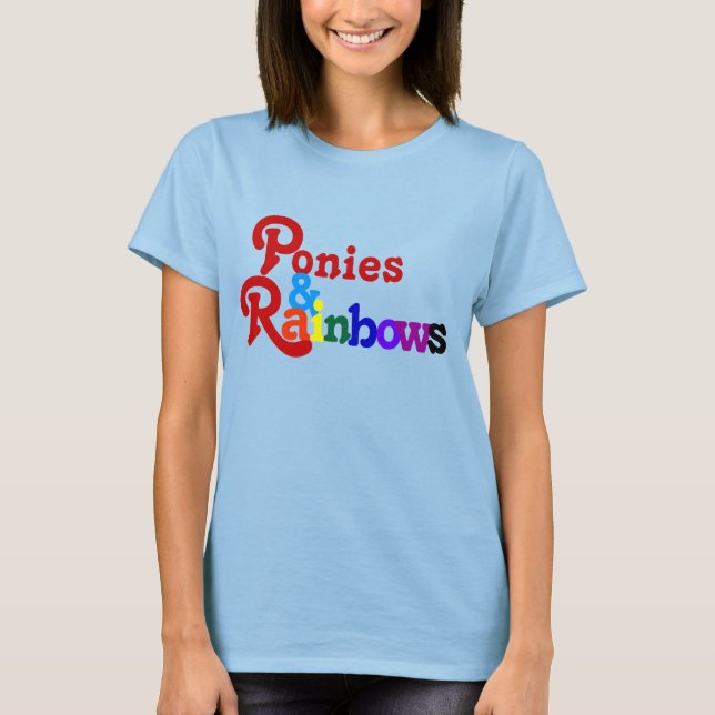 Ponies and Rainbows Shirt Vintag (Vorderseite)