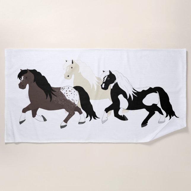 Ponies Beach Towel Strandtuch (Vorderseite)