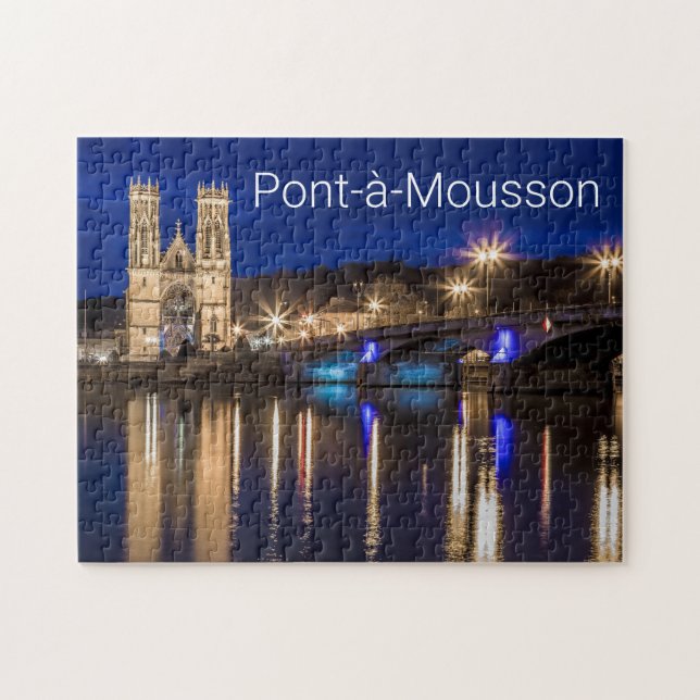 Pont a Mousson Panorama mit Moselle Souvenir Puzzle (Horizontal)