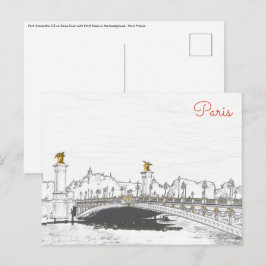 Pont Alexandre III auf der Seine-Fluss - Paris Fra Postkarte