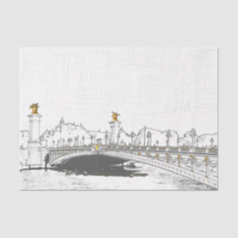 Pont Alexandre III auf der Seine-Fluss - Paris Fra Seidenpapier