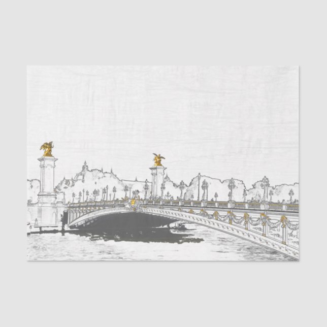 Pont Alexandre III auf der Seine-Fluss - Paris Fra Seidenpapier (Vorderseite)