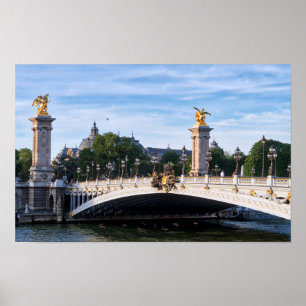 Pont Alexandre III auf Seine River - Paris, Frankr Poster
