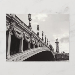 Pont Alexandre III Black and White Paris Postcard Postkarte