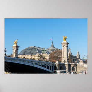 Pont Alexandre III und Grand Palais an einem sonni Poster