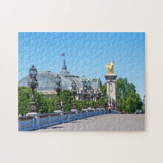 Pont Alexandre III und Grand Palais, Paris, Frankr Puzzle (Horizontal)