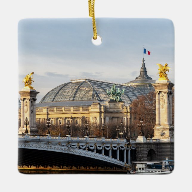 Pont Alexandre III und Grand Palais zur goldenen S Keramikornament (Vorderseite)