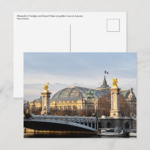 Pont Alexandre III und Grand Palais zur goldenen S Postkarte