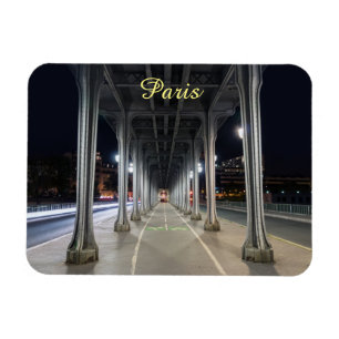 Pont de Bir-Hakeim in night - Paris, Frankreich Magnet