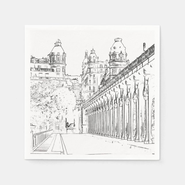 Pont de Bir-Hakeim - Paris, Frankreich Serviette (Vorderseite)