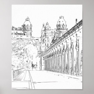 Pont de Bir-Hakeim über die Seine - Paris, Frankre Poster