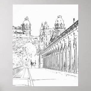 Pont de Bir-Hakeim über Seine - Paris, Frankreich Poster