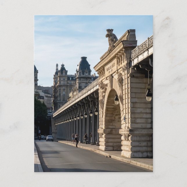 Pont de Bir-Hakeim über Seine - Paris, Frankreich Postkarte (Vorderseite)