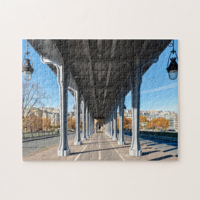 Pont de Bir-Hakeim über Seine - Paris, Frankreich Puzzle (Horizontal)