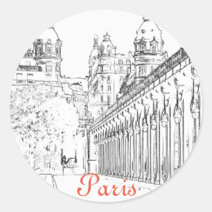 Pont de Bir-Hakeim über Seine - Paris, Frankreich Runder Aufkleber